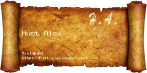 Hust Alex névjegykártya